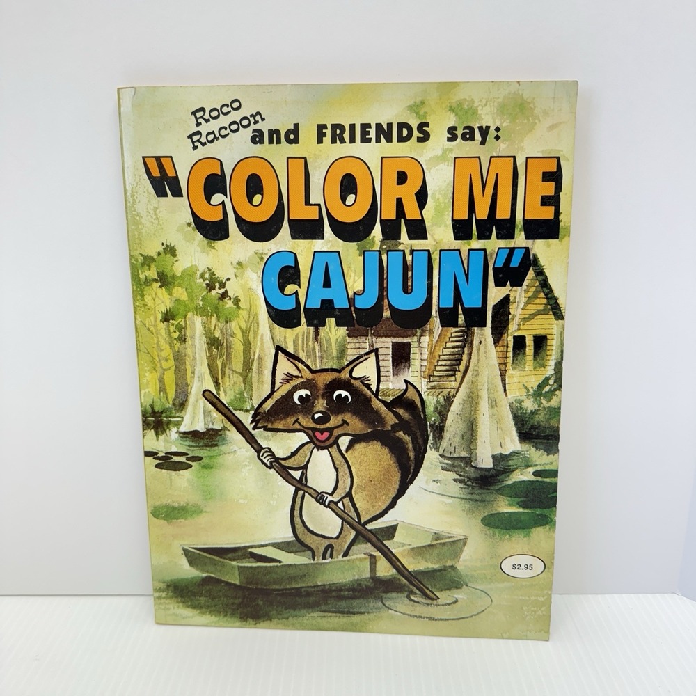 Vtg Roco Racoon Color Me Cajun Coloring Book 1979 Unused Louisiana RARE